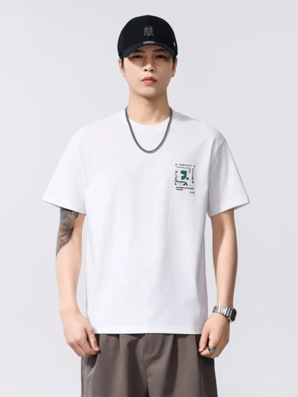 Men's Plus Size Graphic Round Neck Short Sleeve T-Shirt, image 4