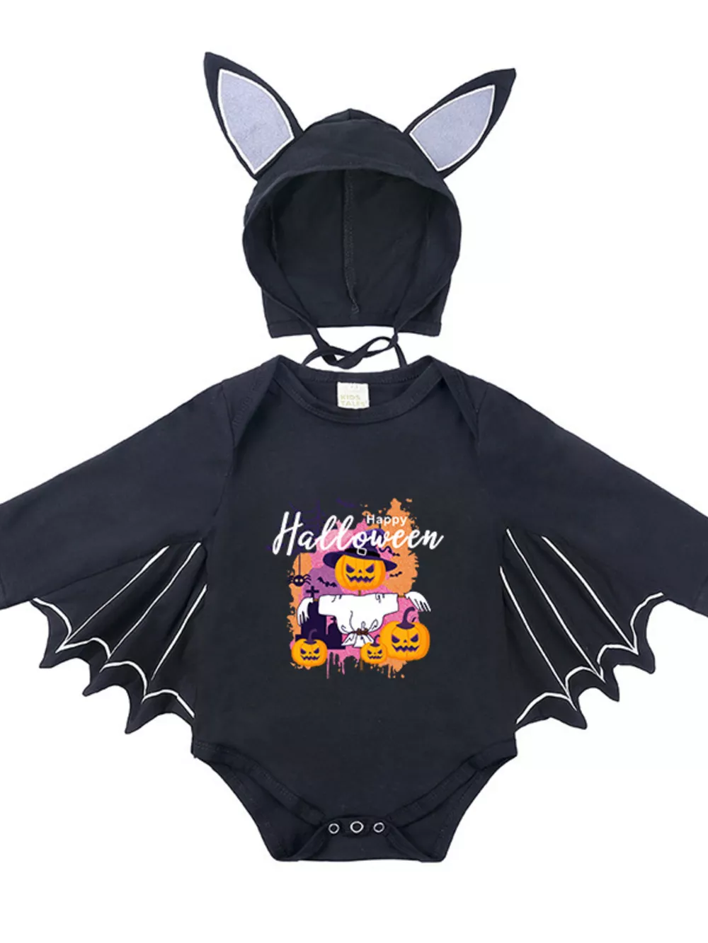 Children's Halloween Bat Bodysuit & Hat Costume Set, image 16