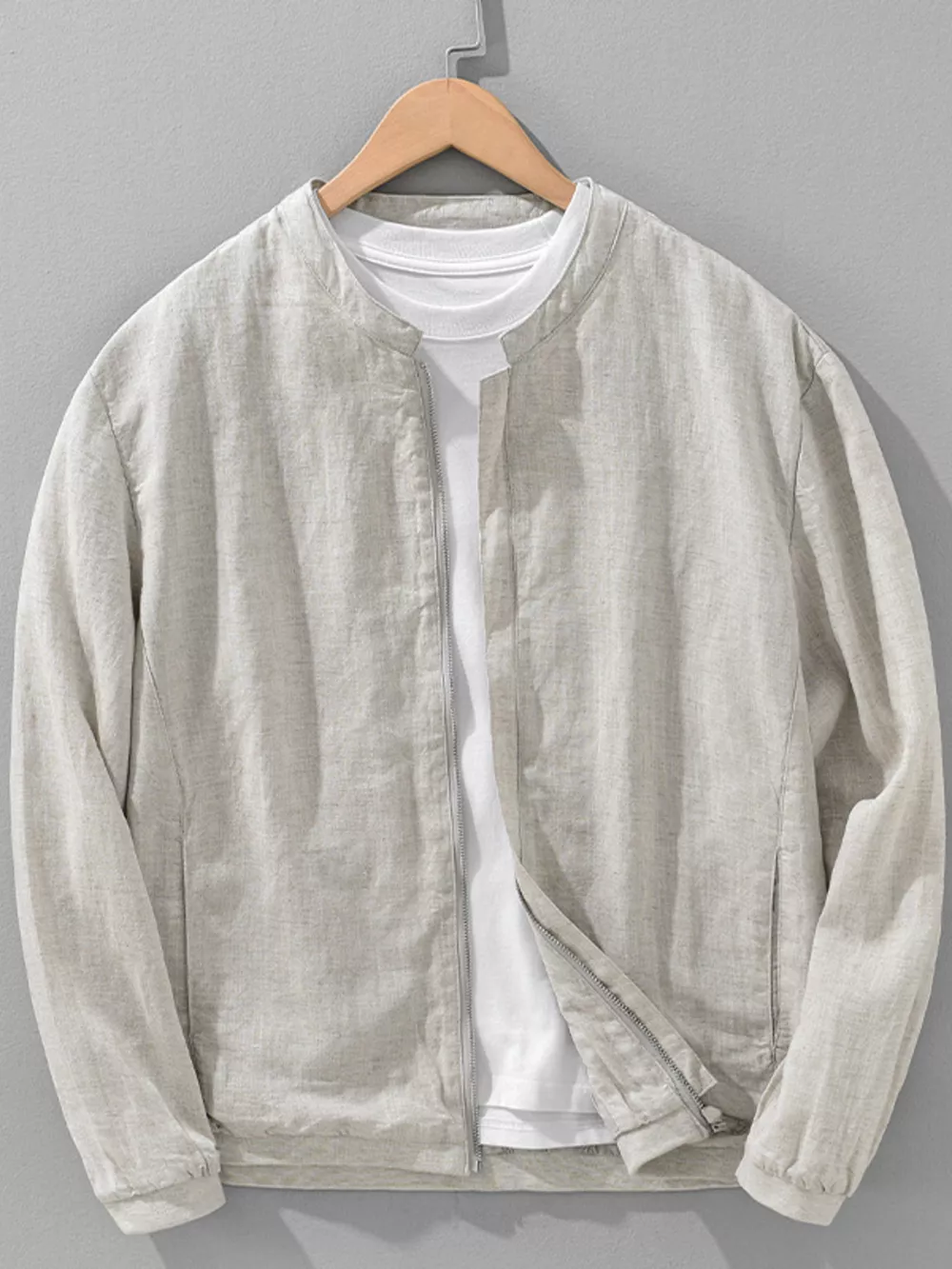 Men's Plus Size Zip Up Long Sleeve Jacket