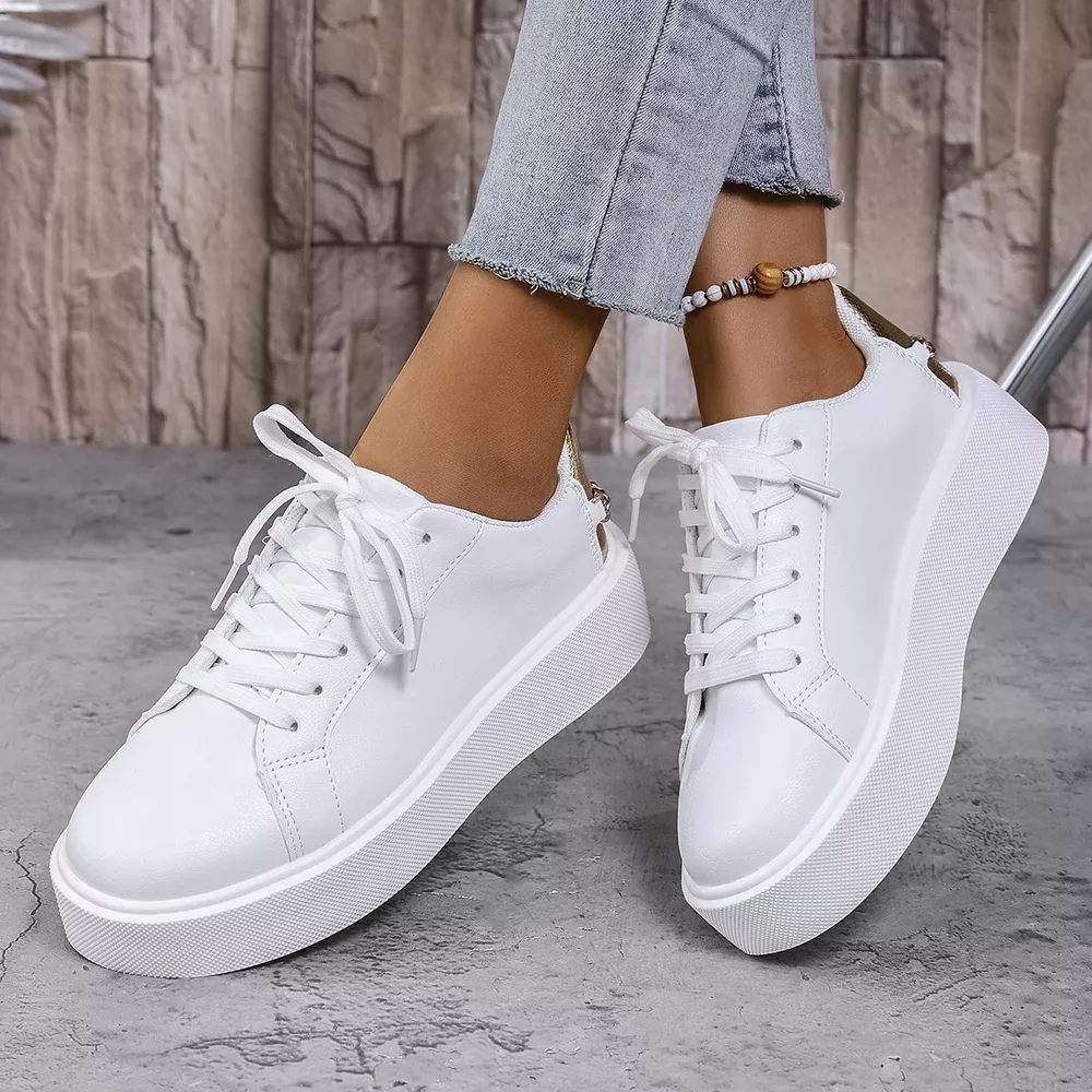 Round Toe Platform Sneakers