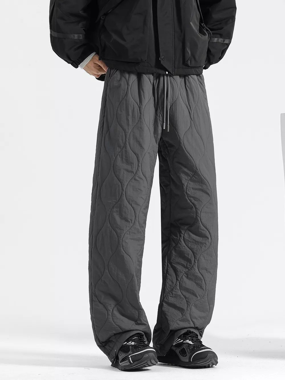 Men's Plus Size Quilted Loose-Fit Pants, image 2