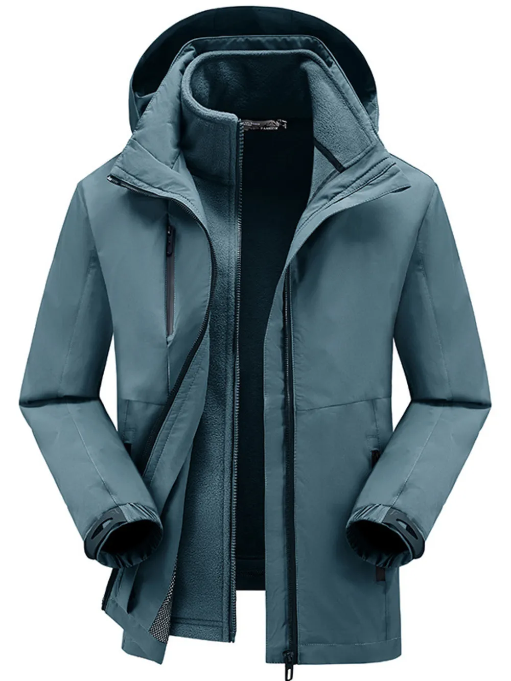 Men's Plus Size Zip Up Hooded Jacket, image 5