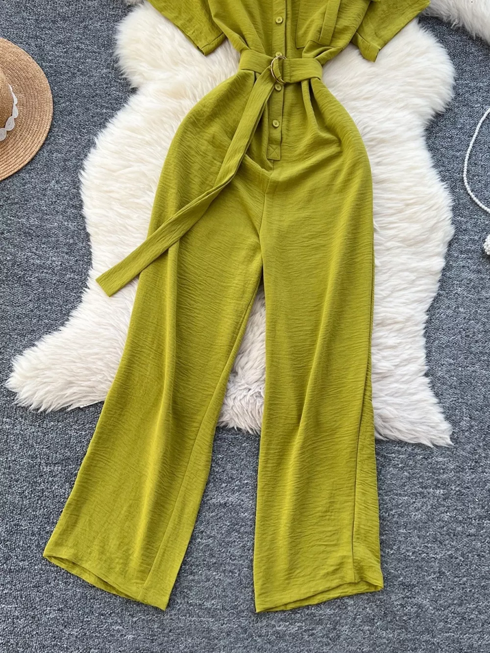 Button Front Wide Leg Jumpsuit, image 16