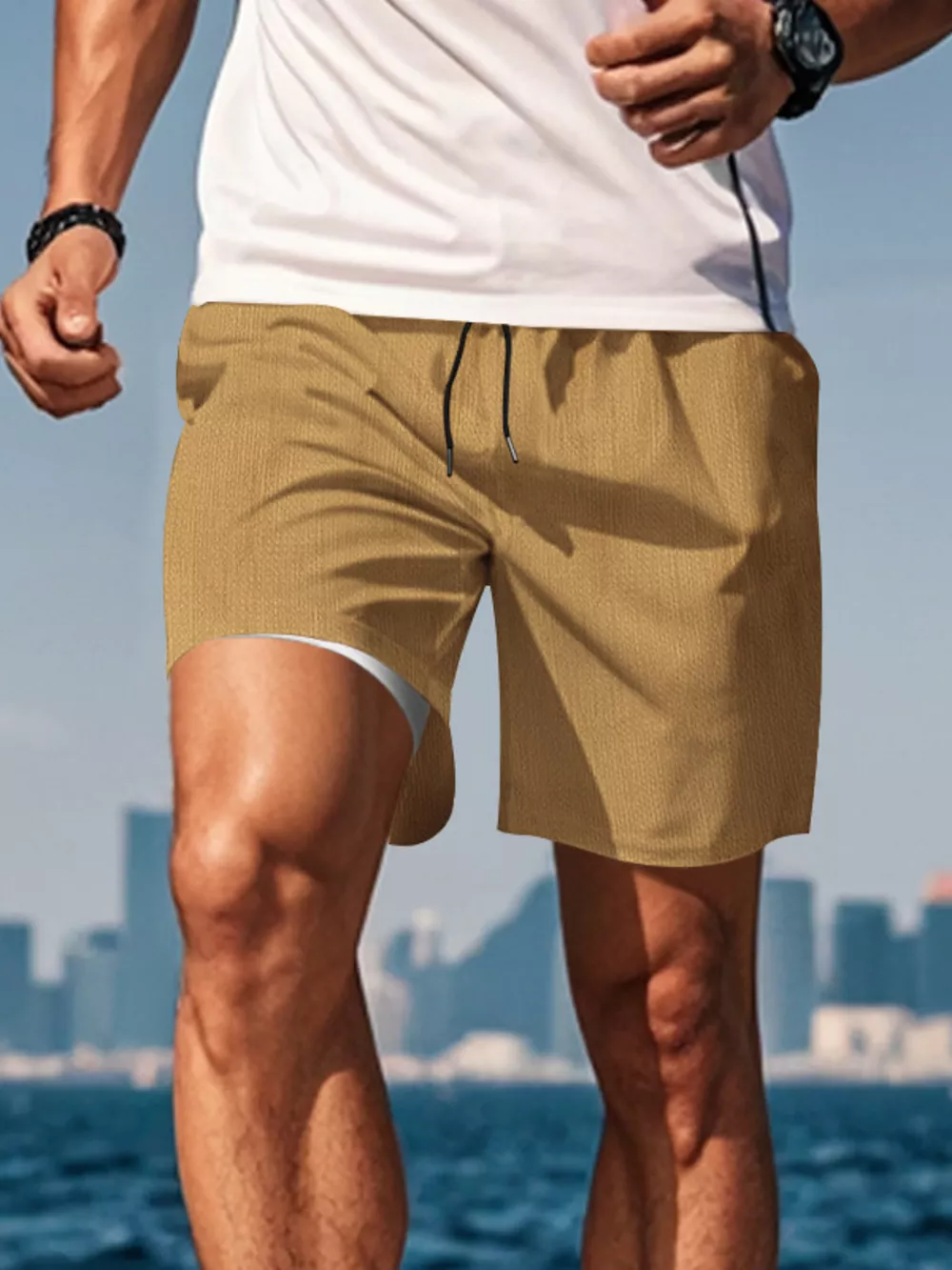 Men's Drawstring Causal Shorts, image 6