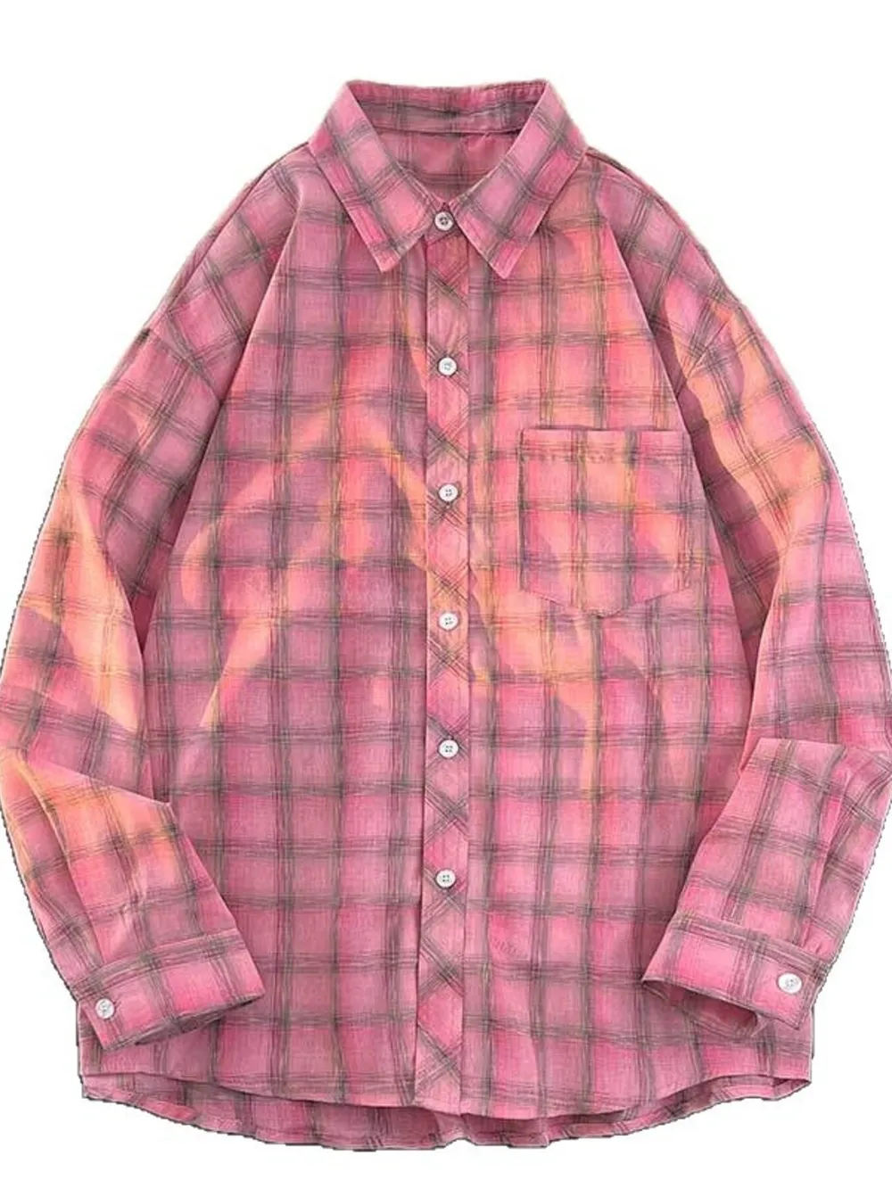 Men's Full Size Plaid Button Up Oversized Shirt Plus Size, image 2