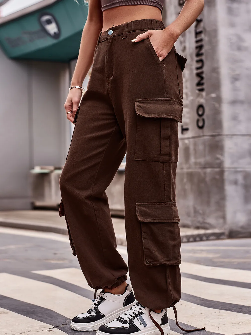 Casual Wide Leg Cargo Jeans, image 20
