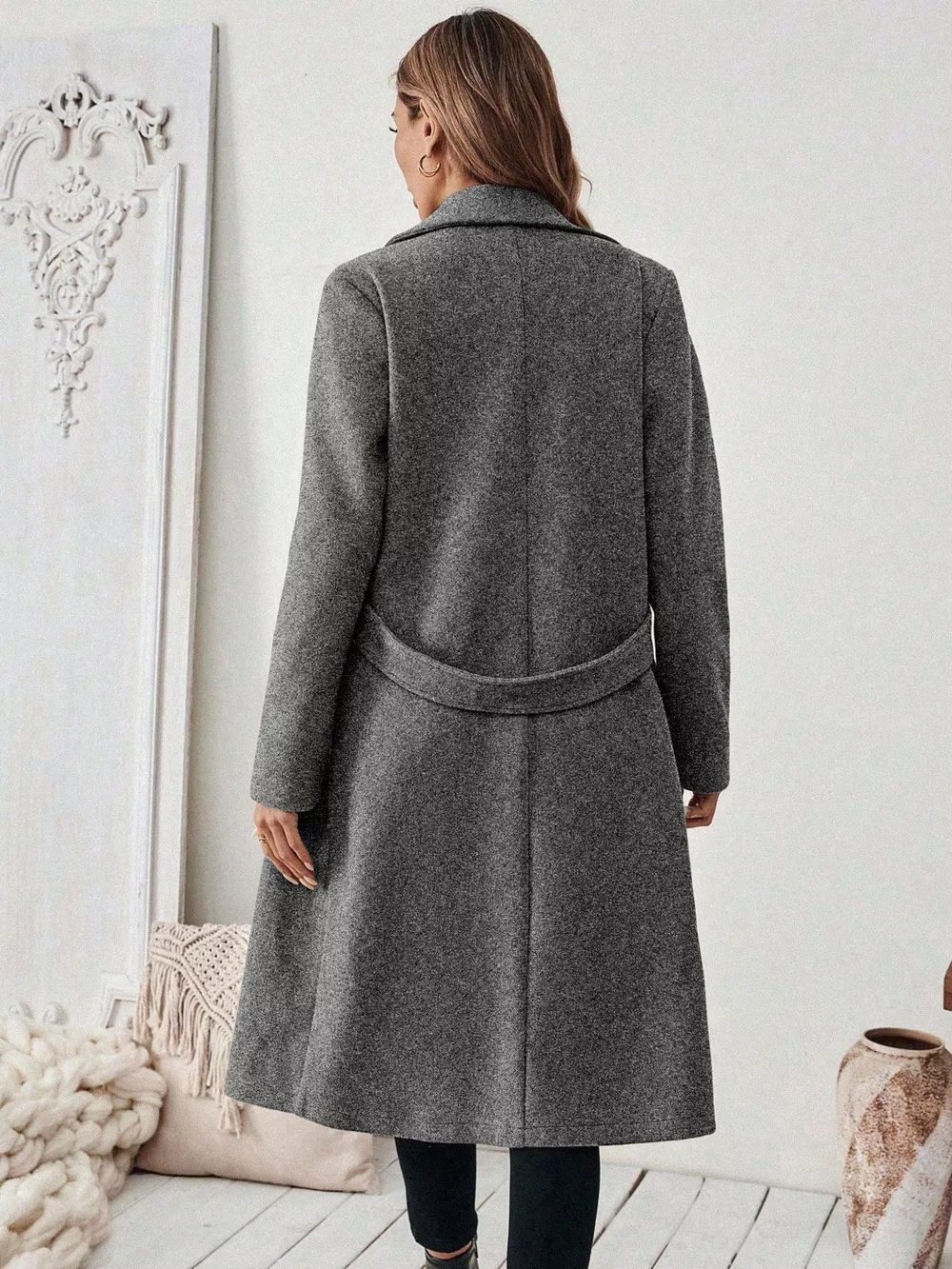 Lapel Collar Longline Coat, image 15