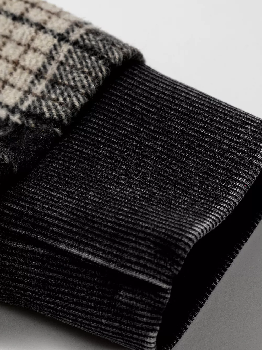 Plaid Sleeve Drawstring Pocket Hoodie, image 31