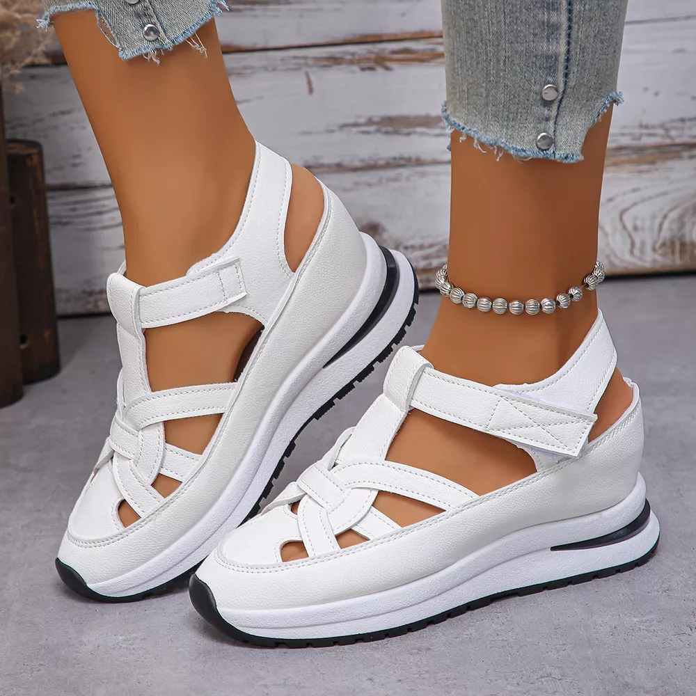 Round Toe Wedge Sandals, image 4