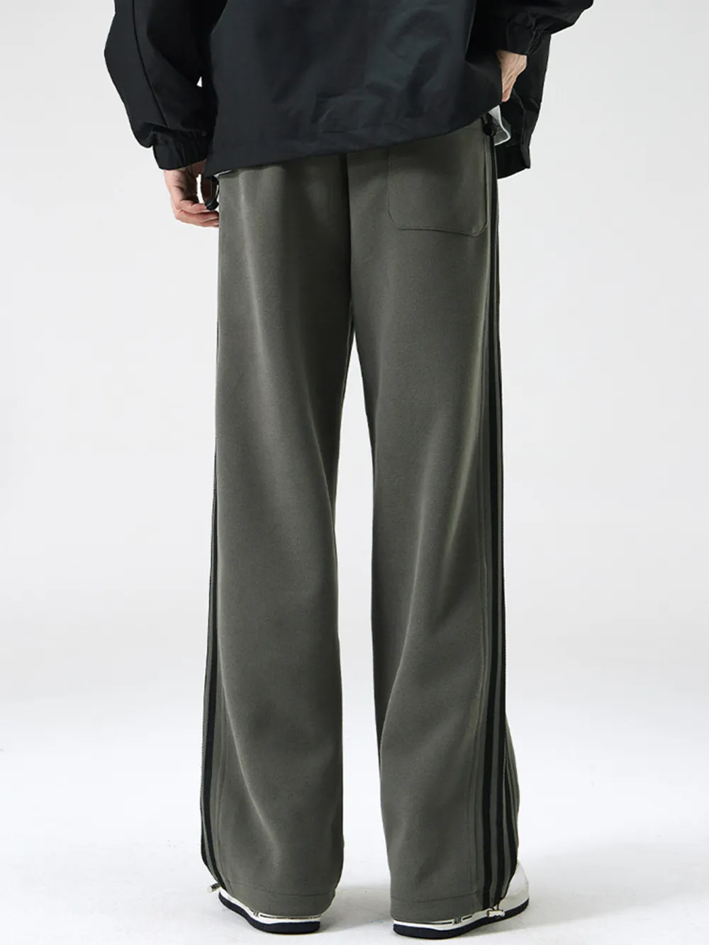 Men's Plus Size Drawstring Striped Wide Leg Pants, image 9