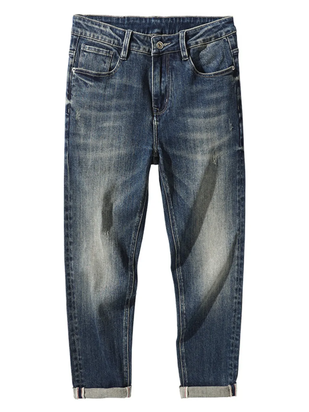 Men's Washed Straight Leg Jeans, image 6