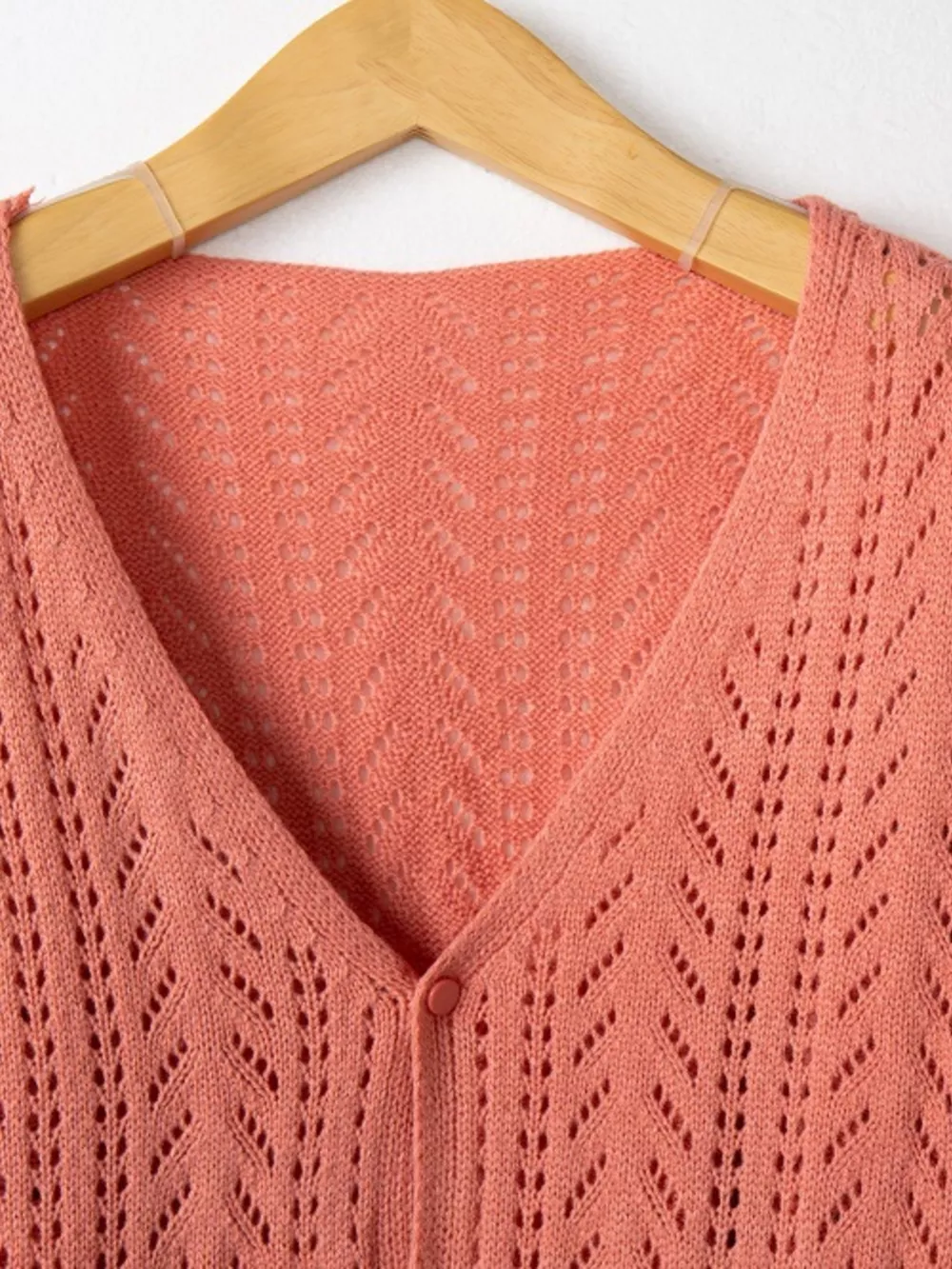 Openwork V-Neck Cardigan, image 8