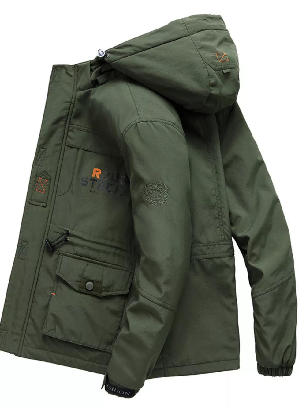 Men's Plus Size Zip Up Warm Hooded Parka Jacket, image 3