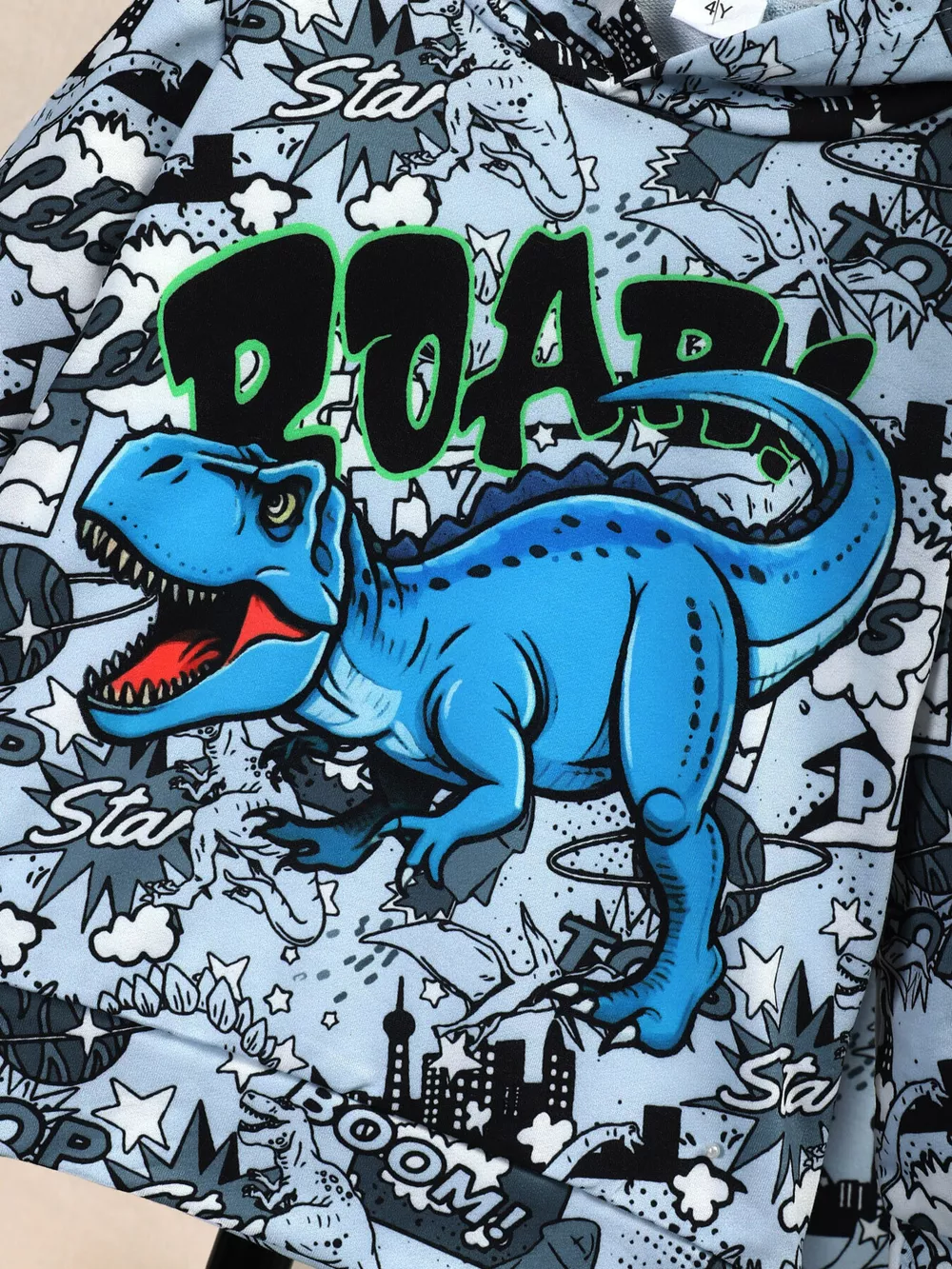 Children's Dinosaur Print Hoodie and Pants Set, image 5
