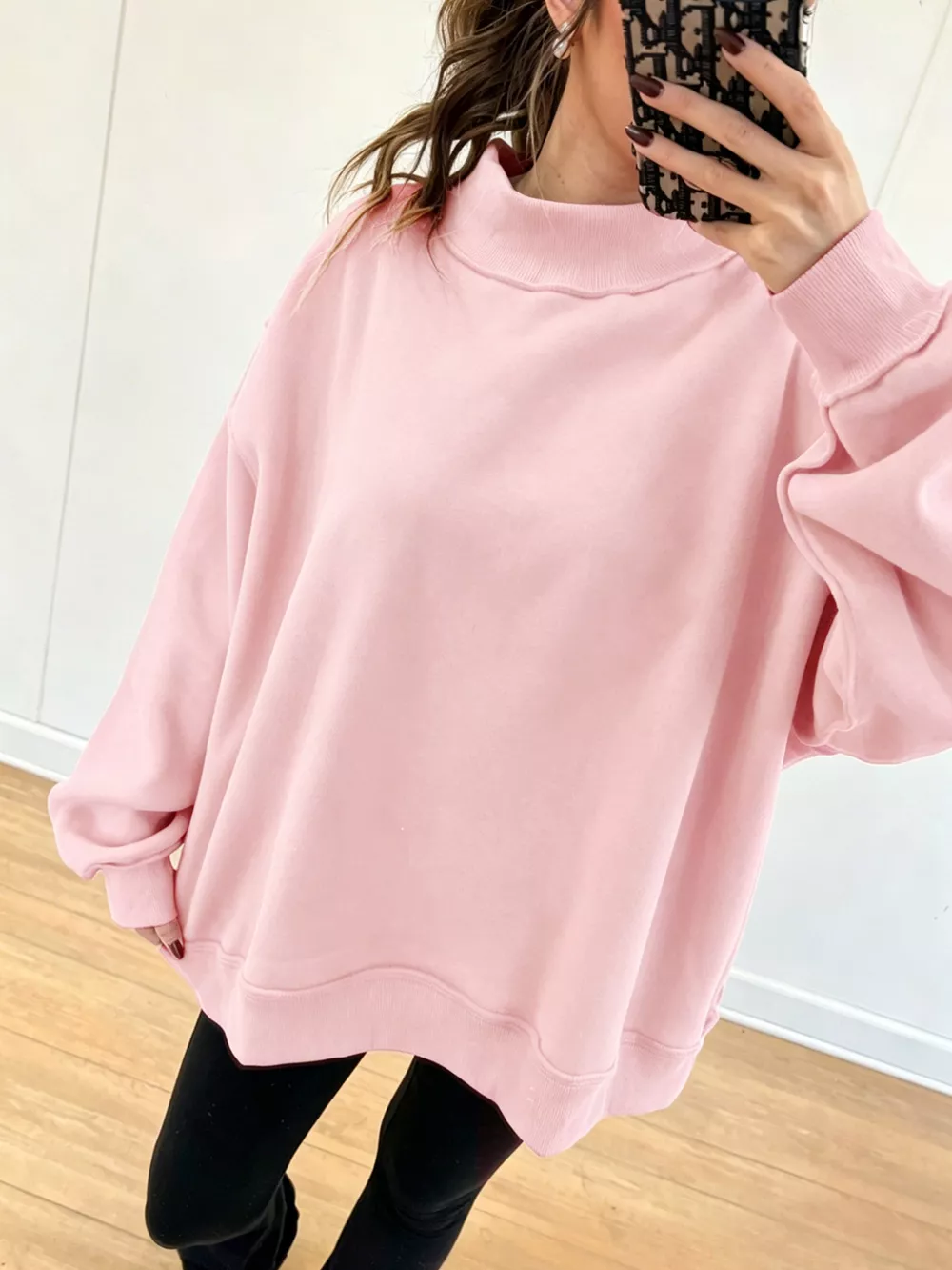 Mock Neck Dropped Shoulder Sweatshirt, image 13