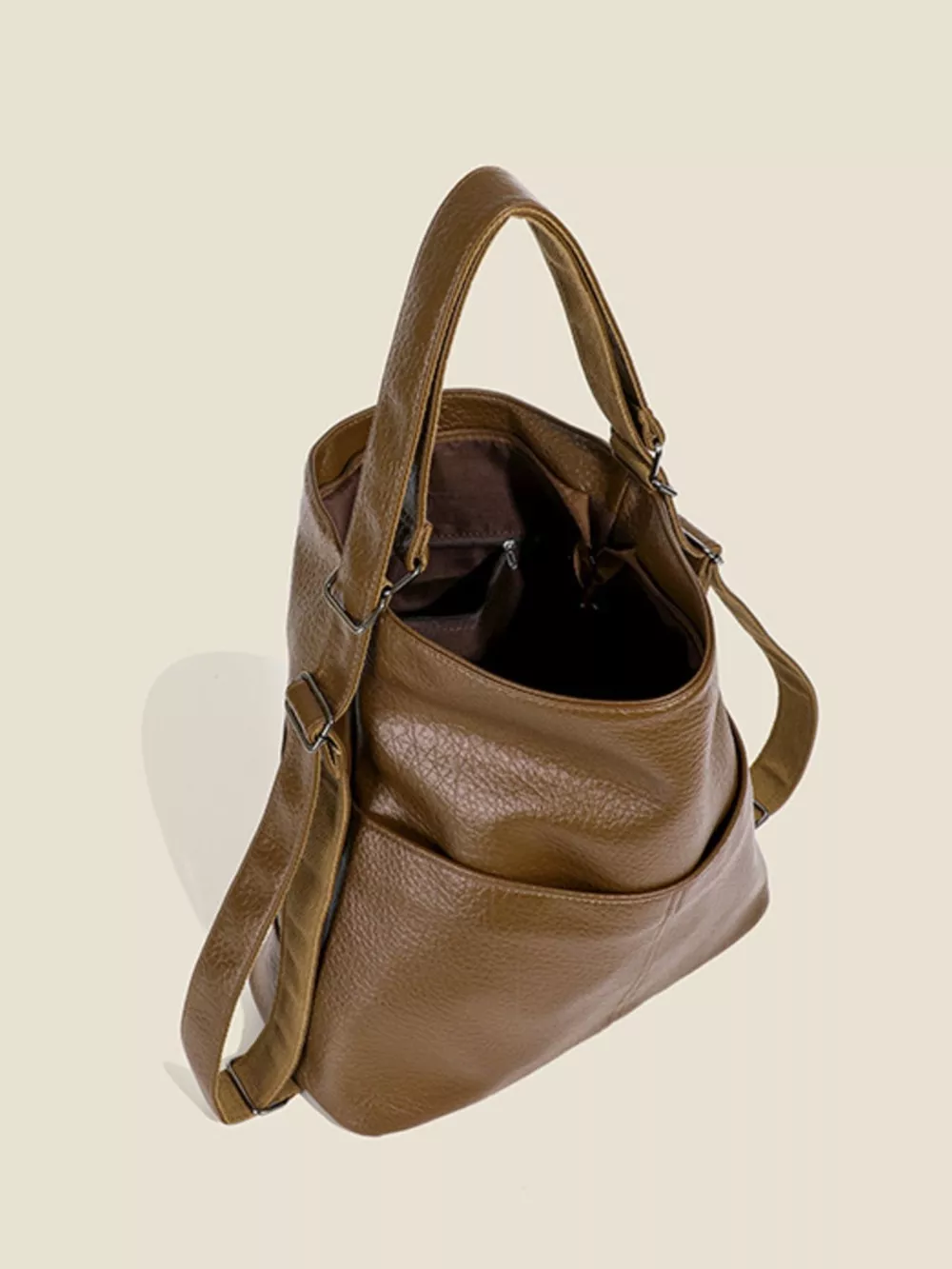 Leather Convertible Shoulder Bag, image 10