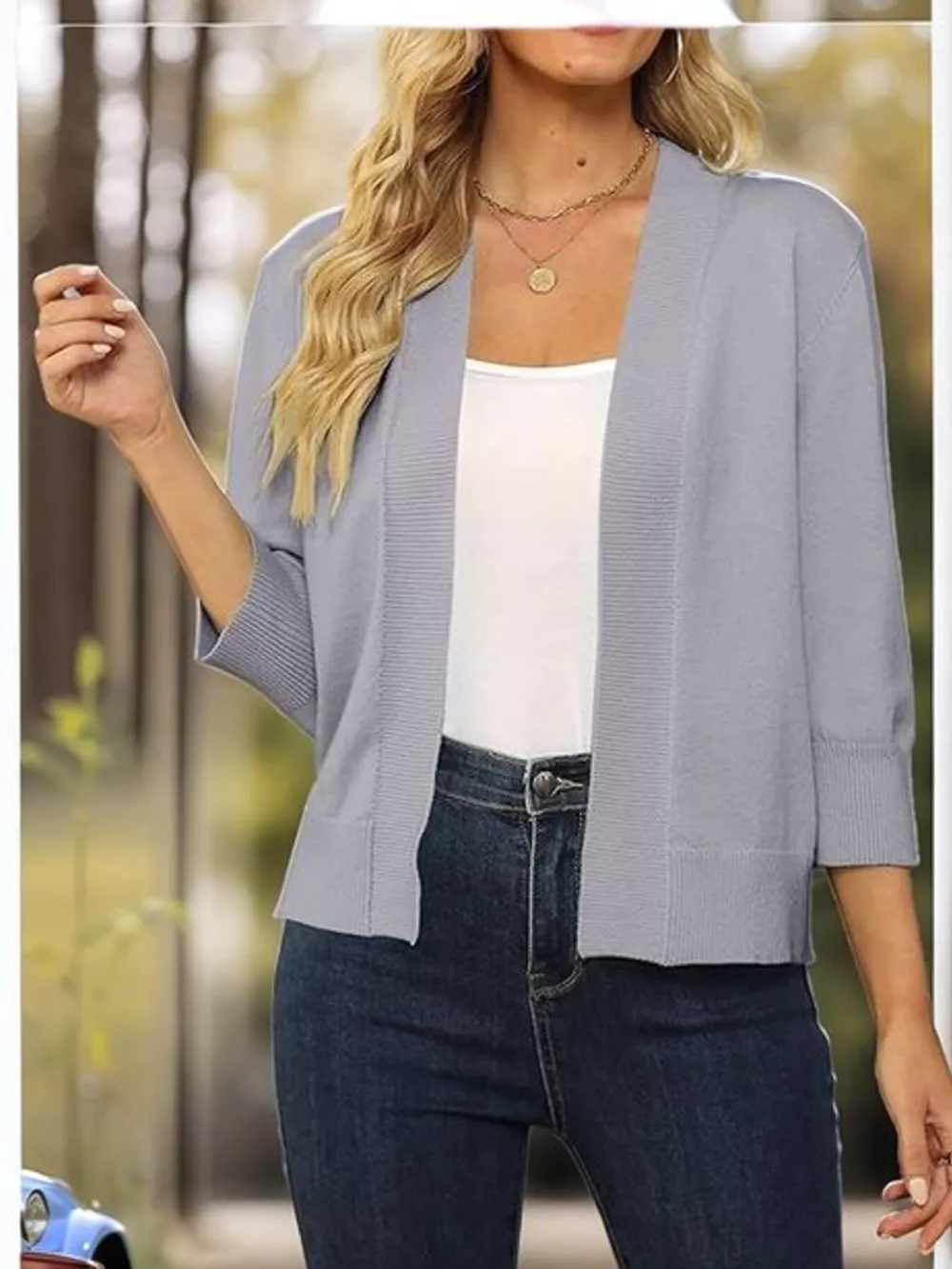 Open Front Ribbed Hem Cardigan, image 28