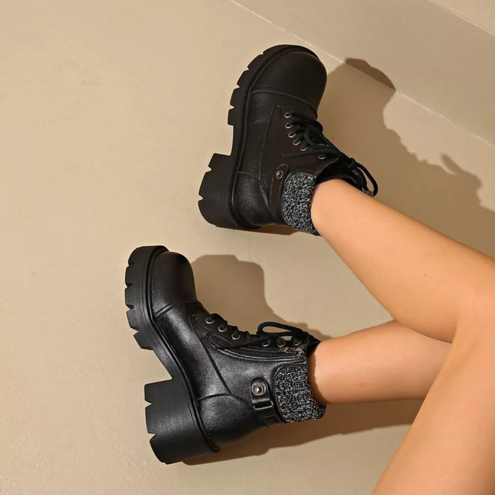 Round Toe Block Heels Boots, image 11