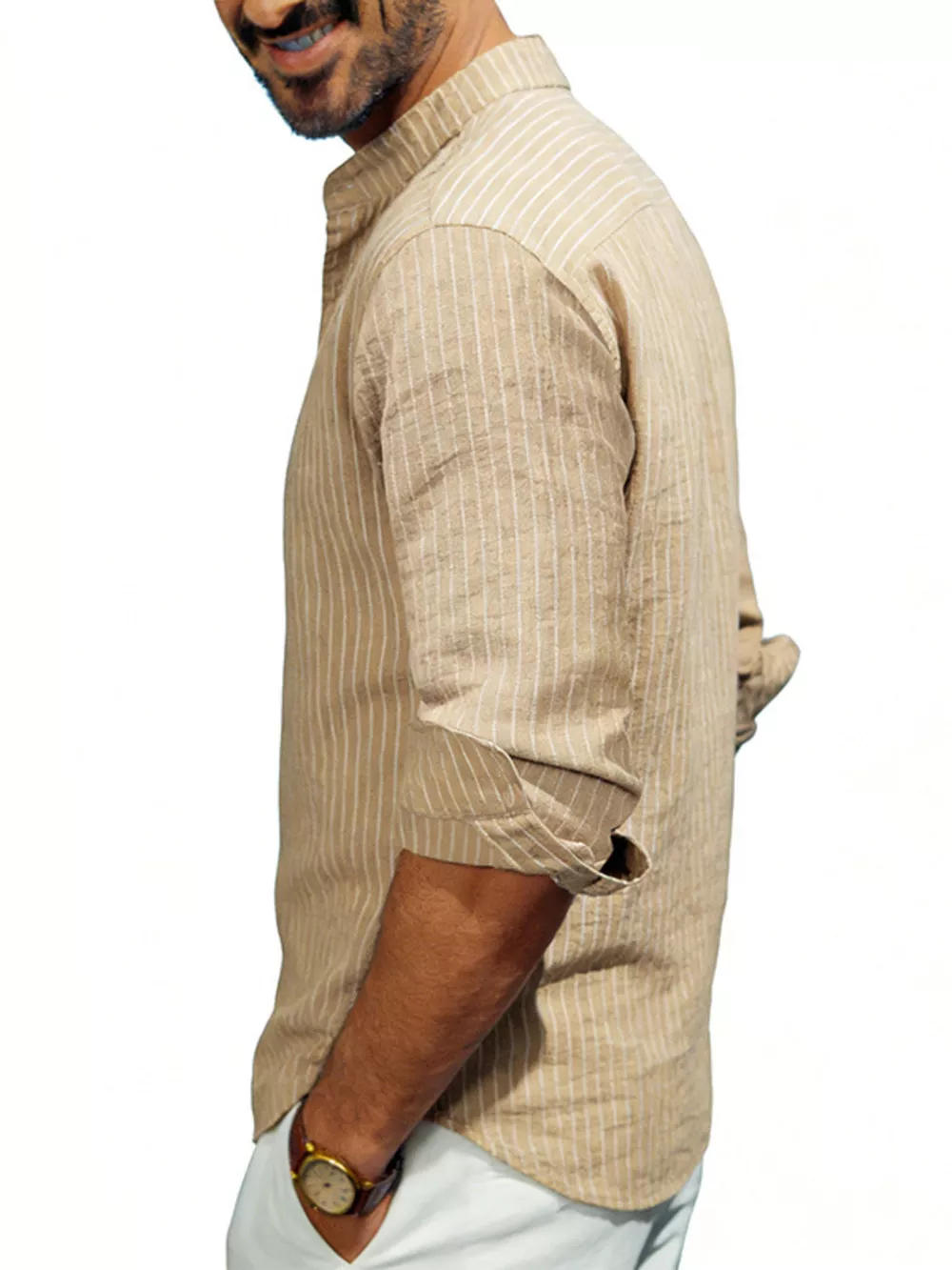 Men's Full Size Striped Long Sleeve Shirt Plus Size, image 9
