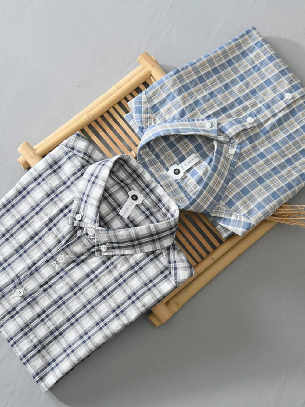 Men's Plus Size Casual Plaid Short Sleeve Shirt, image 2