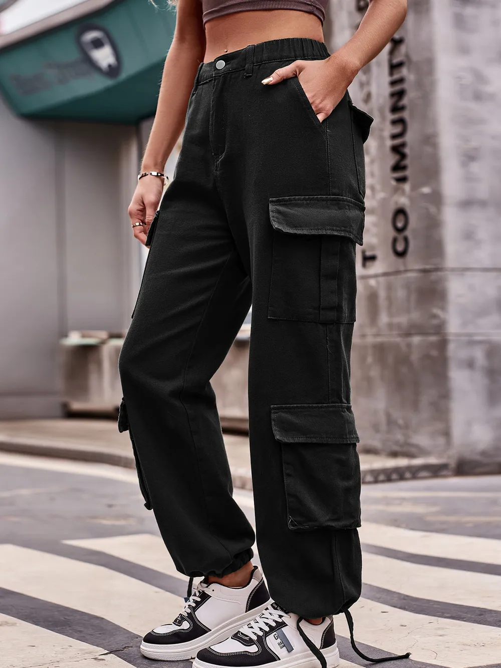 Casual Wide Leg Cargo Jeans, image 21