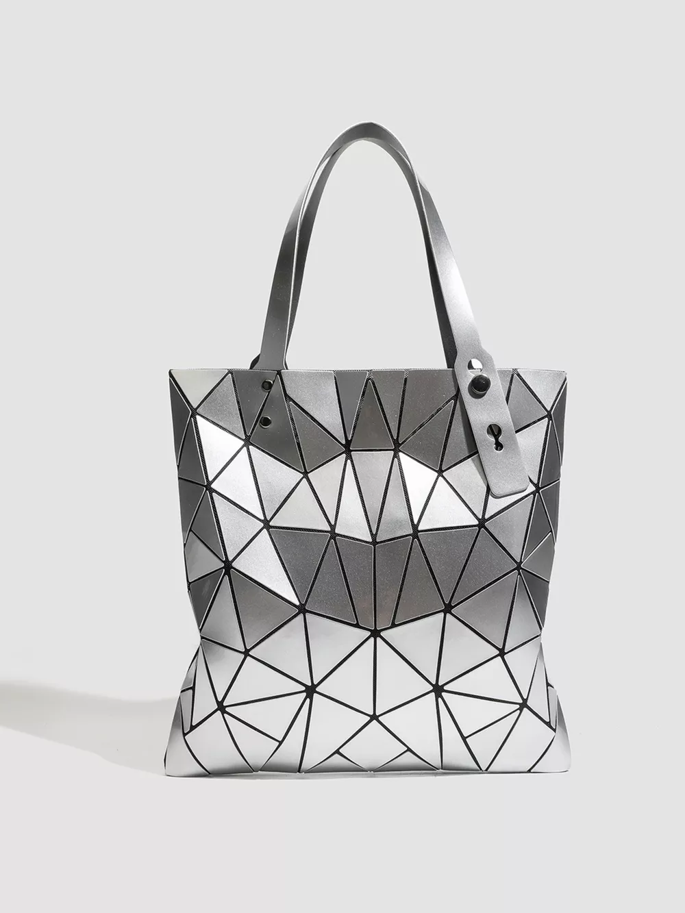 Geometric Glossy Paneled Handbag, image 5