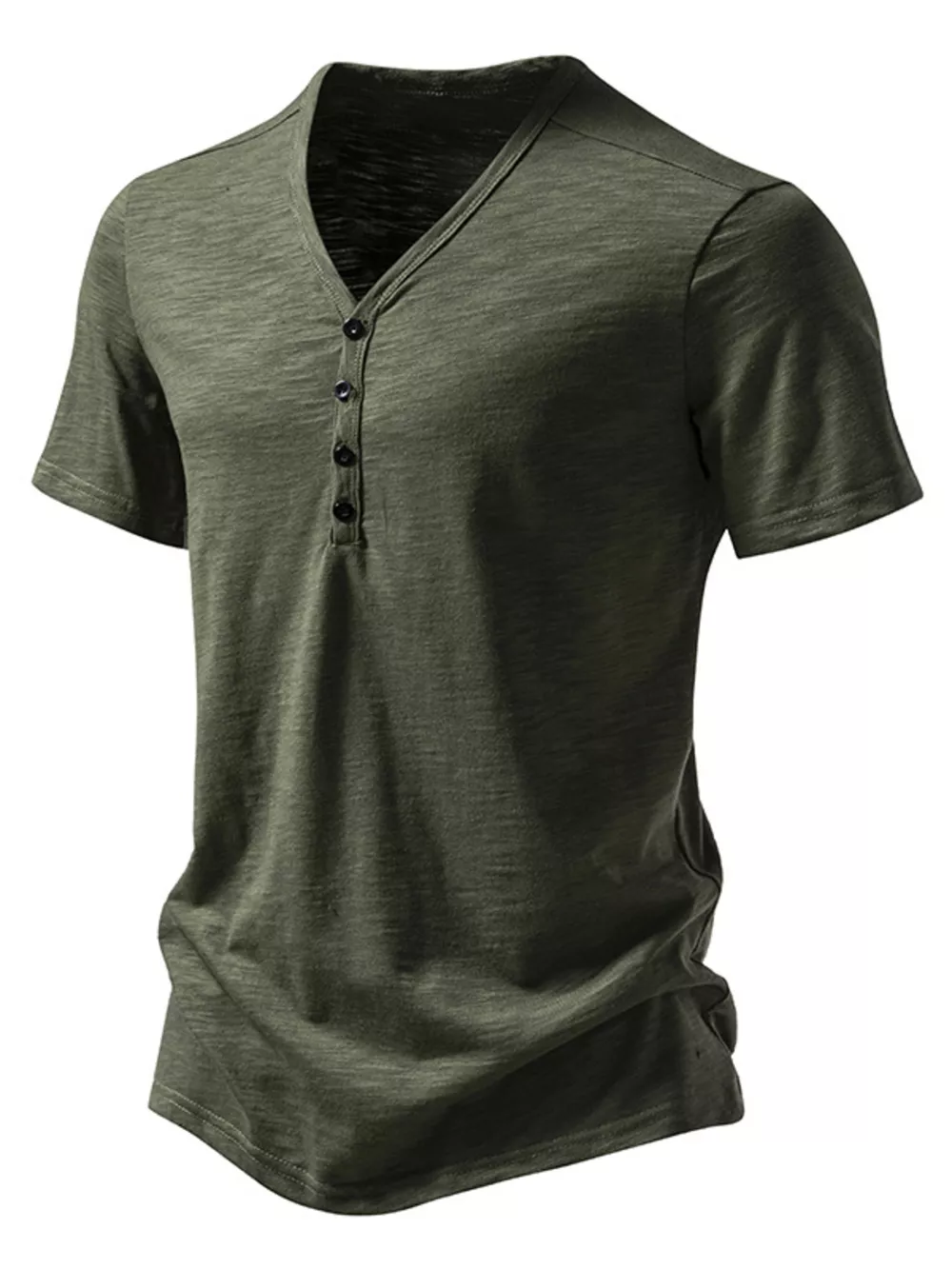 Men's Casual Button Detail T-Shirt, image 16