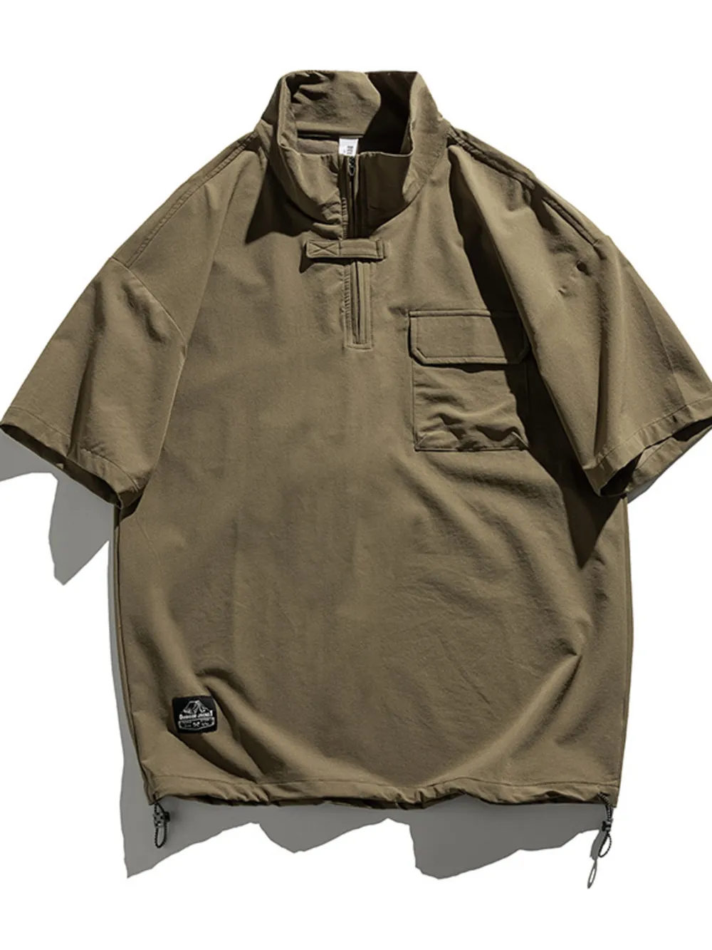 Men's Plus Size Half-Zip Half Sleeve Top, image 9