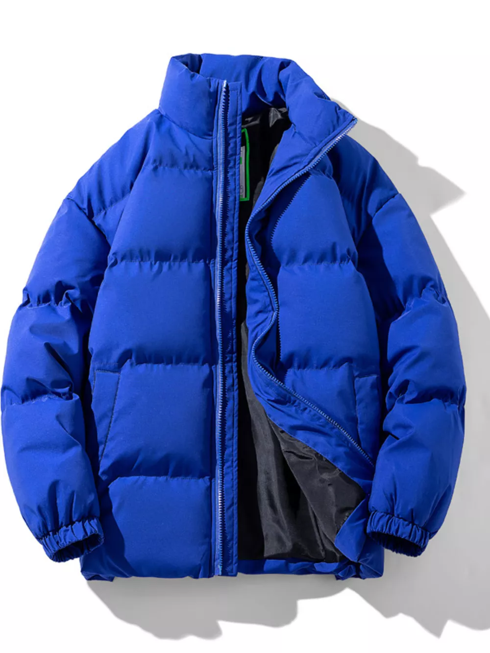 Men's Plus Size Zip Up Stand Collar Puffer Jacket, image 6