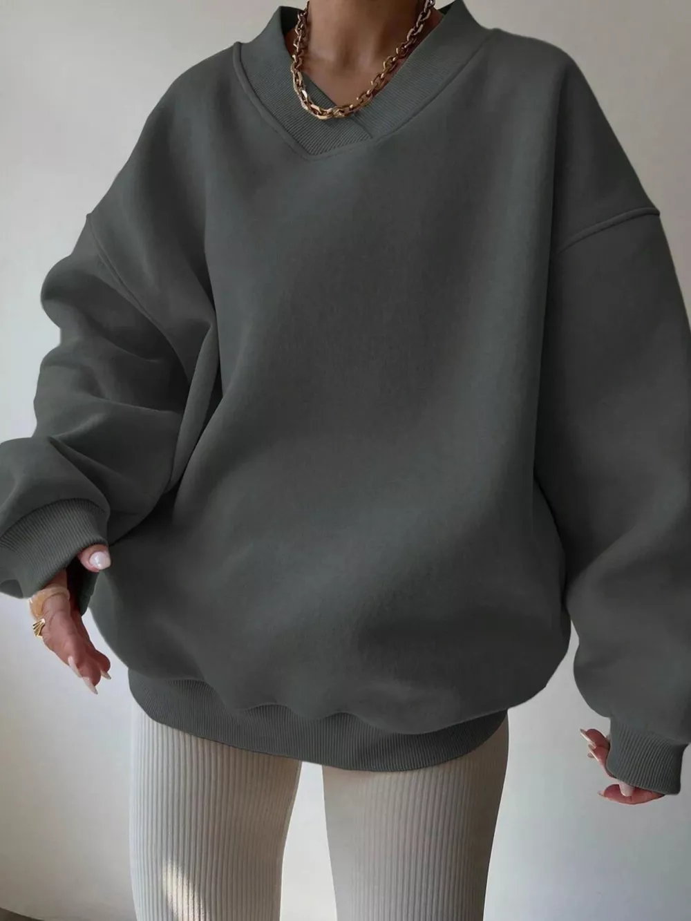 Dropped Shoulder Long Sleeve Oversized Sweatshirt, image 25