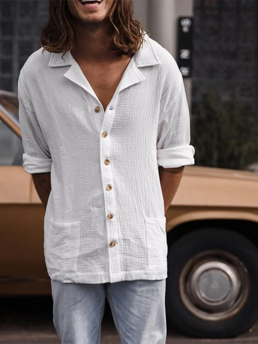 Men's Full Size Button Up Long Sleeve Shirt Plus Size, image 2