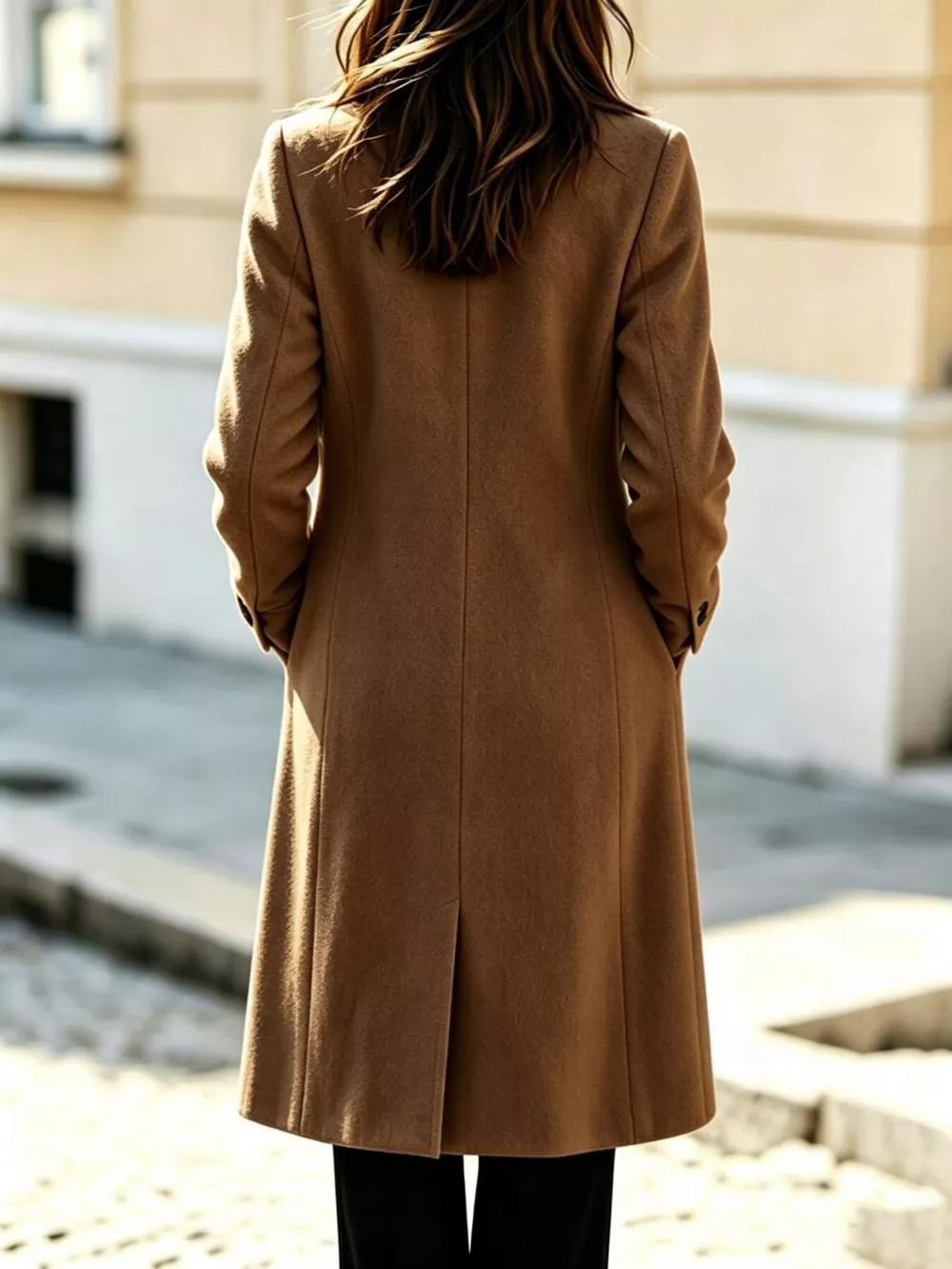 Double-Breasted Lapel Collar Coat, image 3