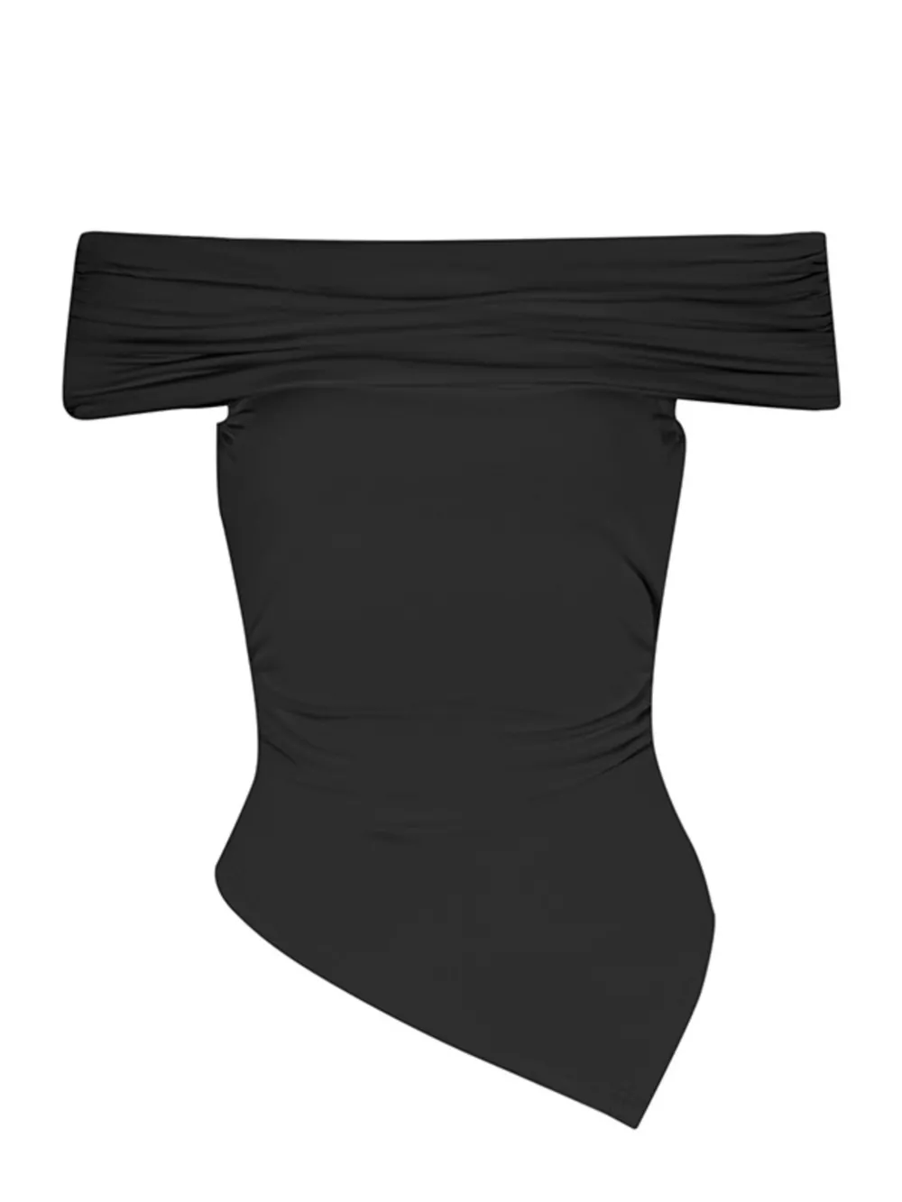 Off-Shoulder Ruched Asymmetrical Hem Top, image 13