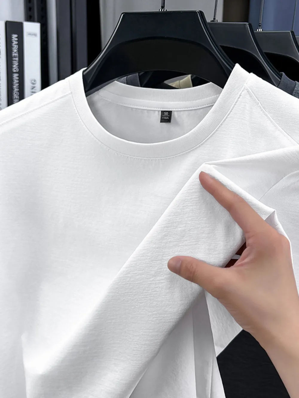 Men's Plus Size Round Neck Short Sleeve T-Shirt, image 5