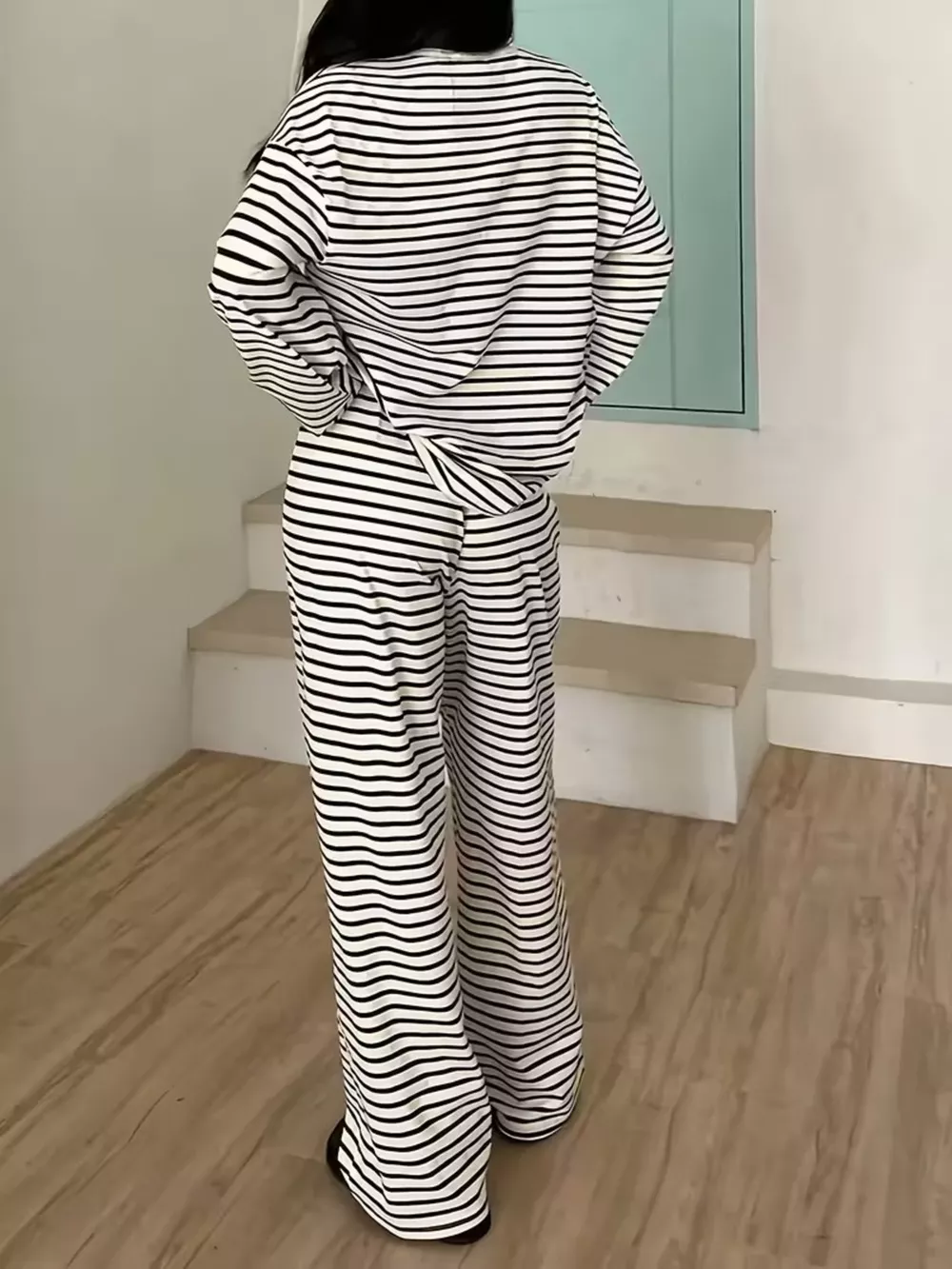 Striped Long Sleeve Top and Pants Set, image 8