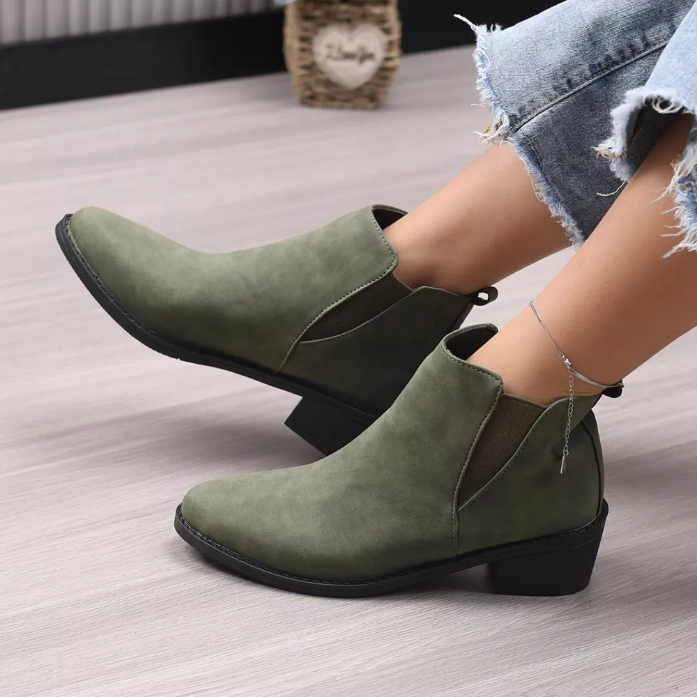Point Toe Block Heels Ankle Boots, image 17