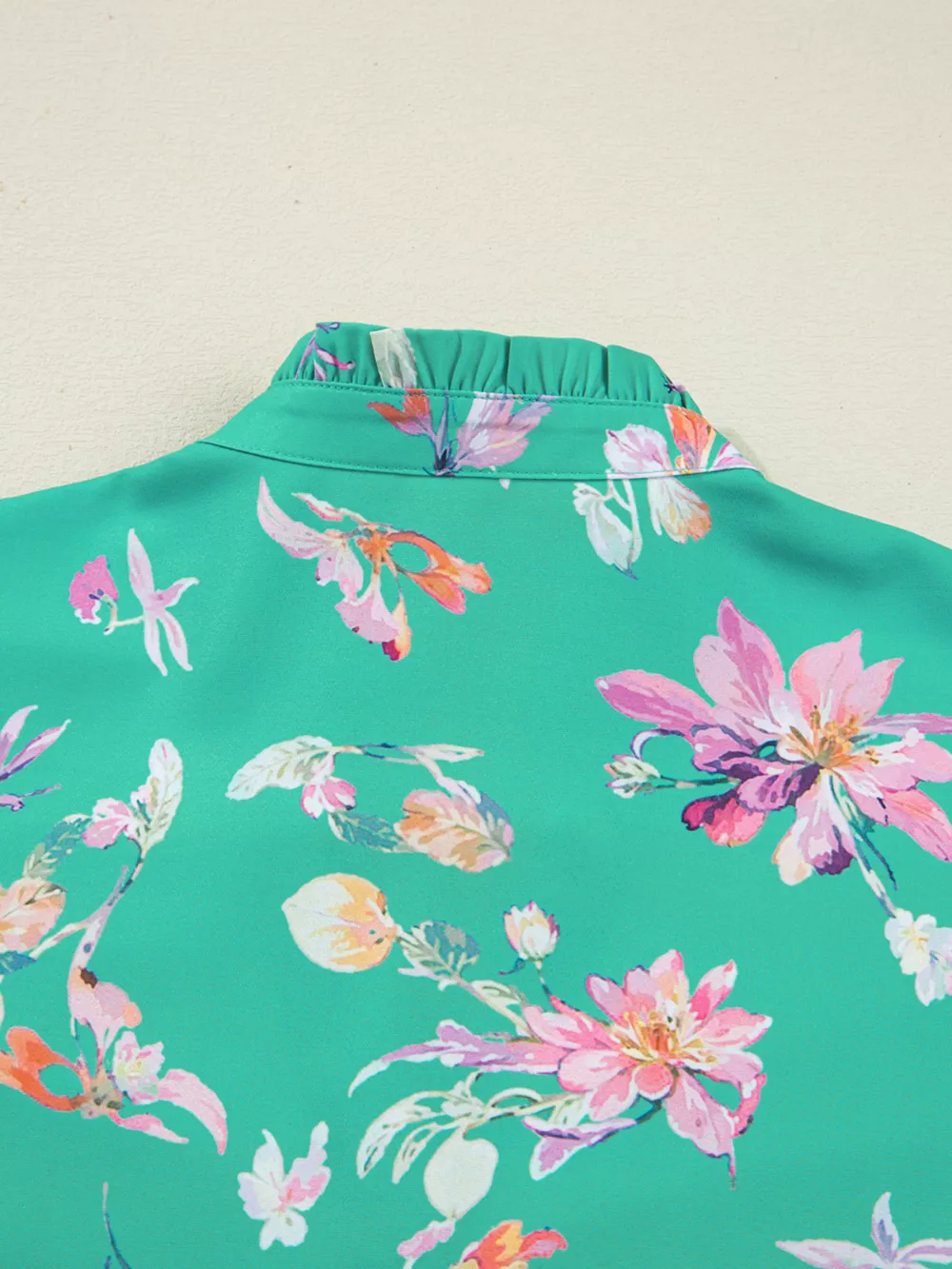Floral Lantern Sleeve Button Front Shirt, image 9