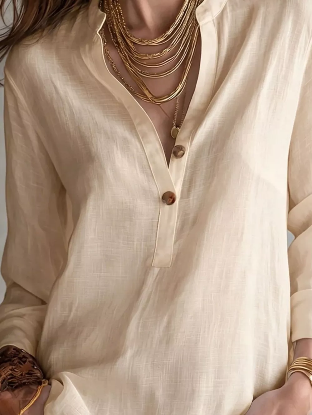 Button Detail Long Sleeve Blouse, image 9