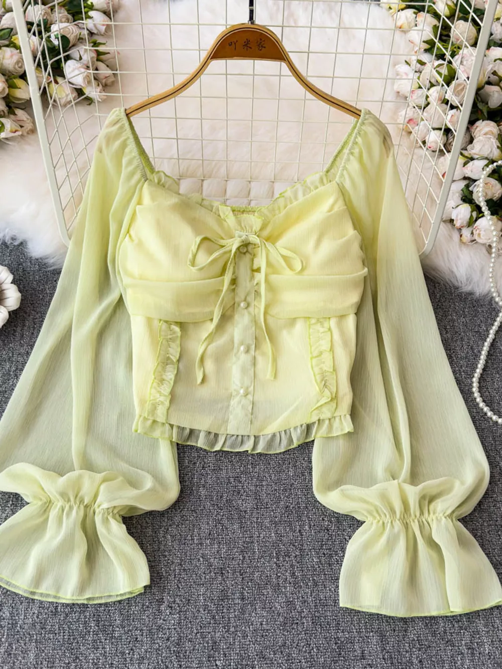 Frill Flounce Sleeve Blouse, image 2
