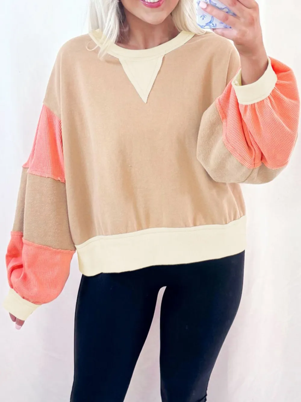 Color Block Long Sleeve Sweatshirt