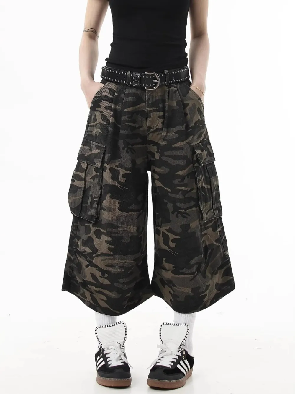 Men's Full Size Camouflage Wide-Leg Cargo Jeans Plus Size, image 3