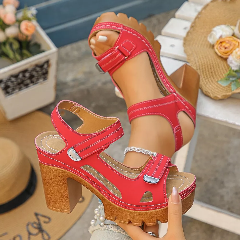 Open Toe Block Heels Sandals, image 8
