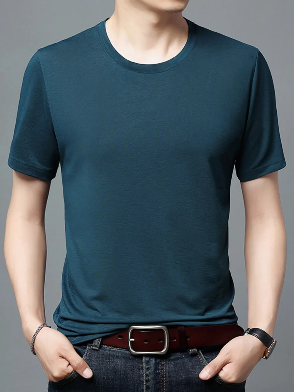 Men's Plus Size Classic Crew Neck Basic T-Shirt, image 9
