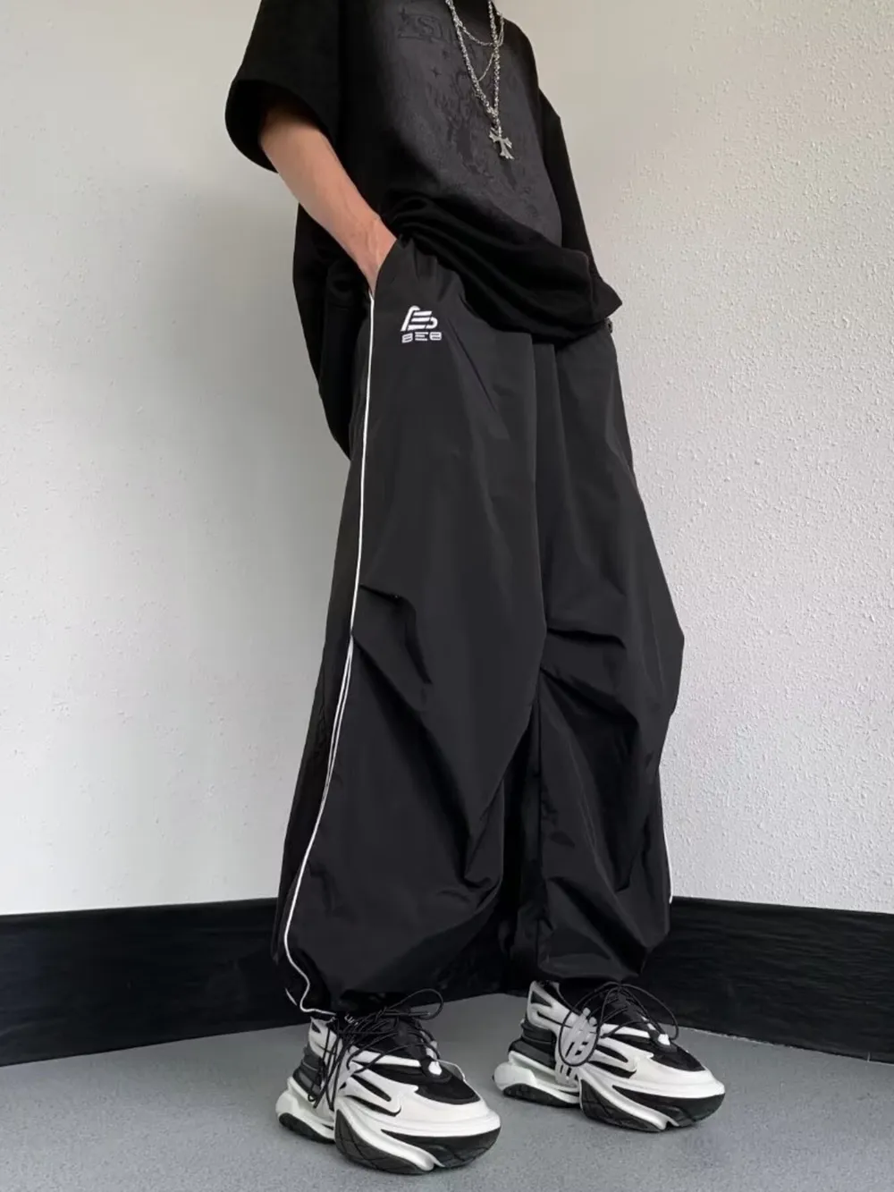 Men's Striped Wide Leg Pants