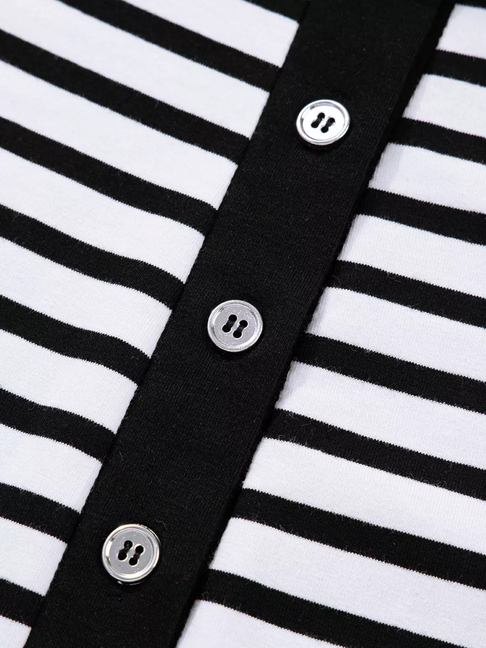 Stripe Buttoned Front Collared Long Sleeve T Shirt Dress with Pockets, image 7