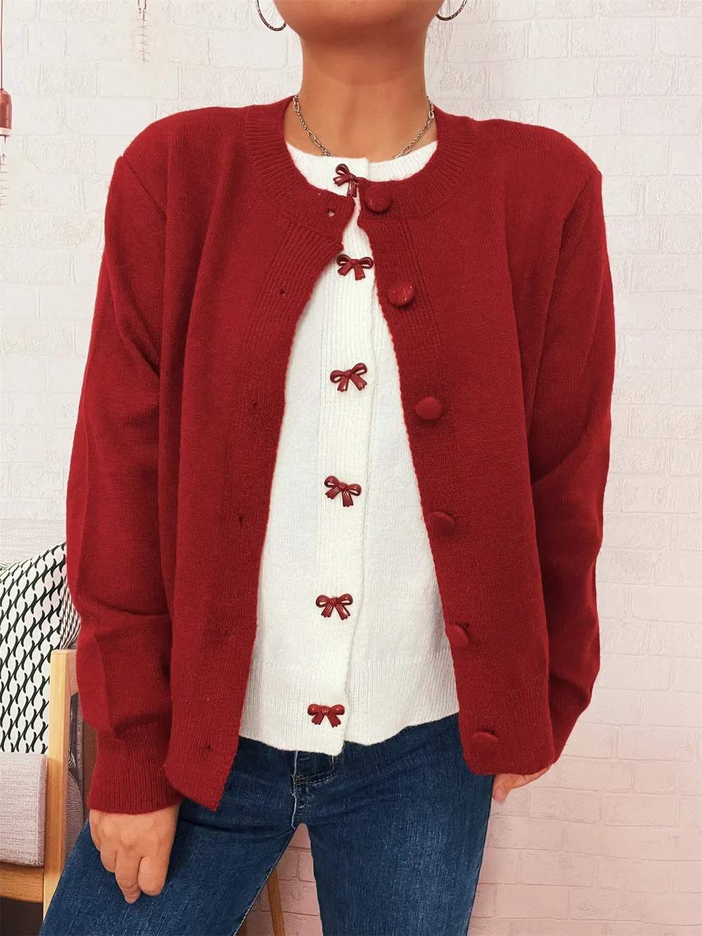 Button-Up Long Sleeve Cardigan, image 5