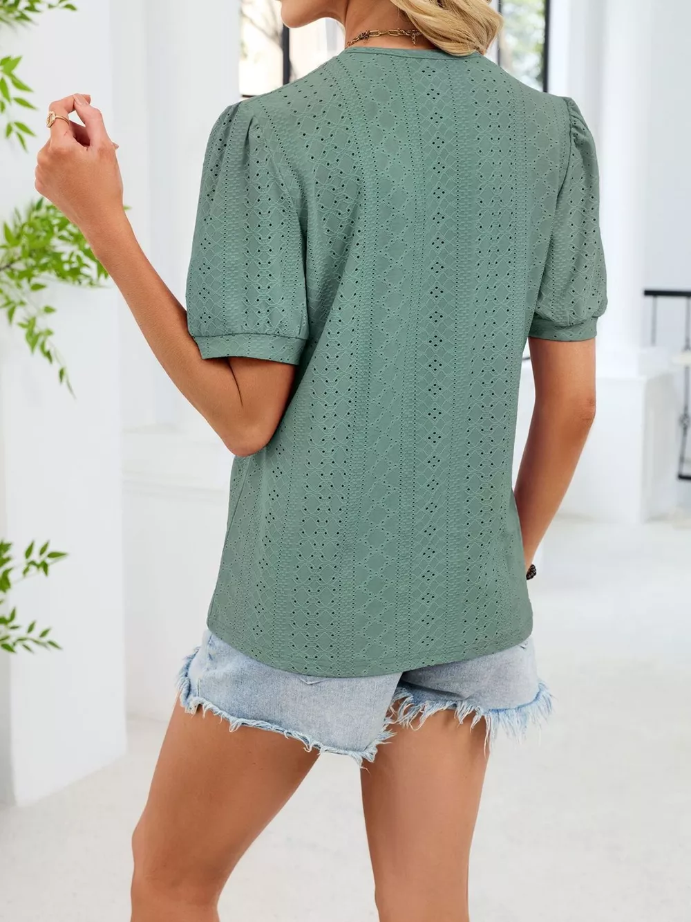 V-Neck Short Sleeve T-Shirt, image 6