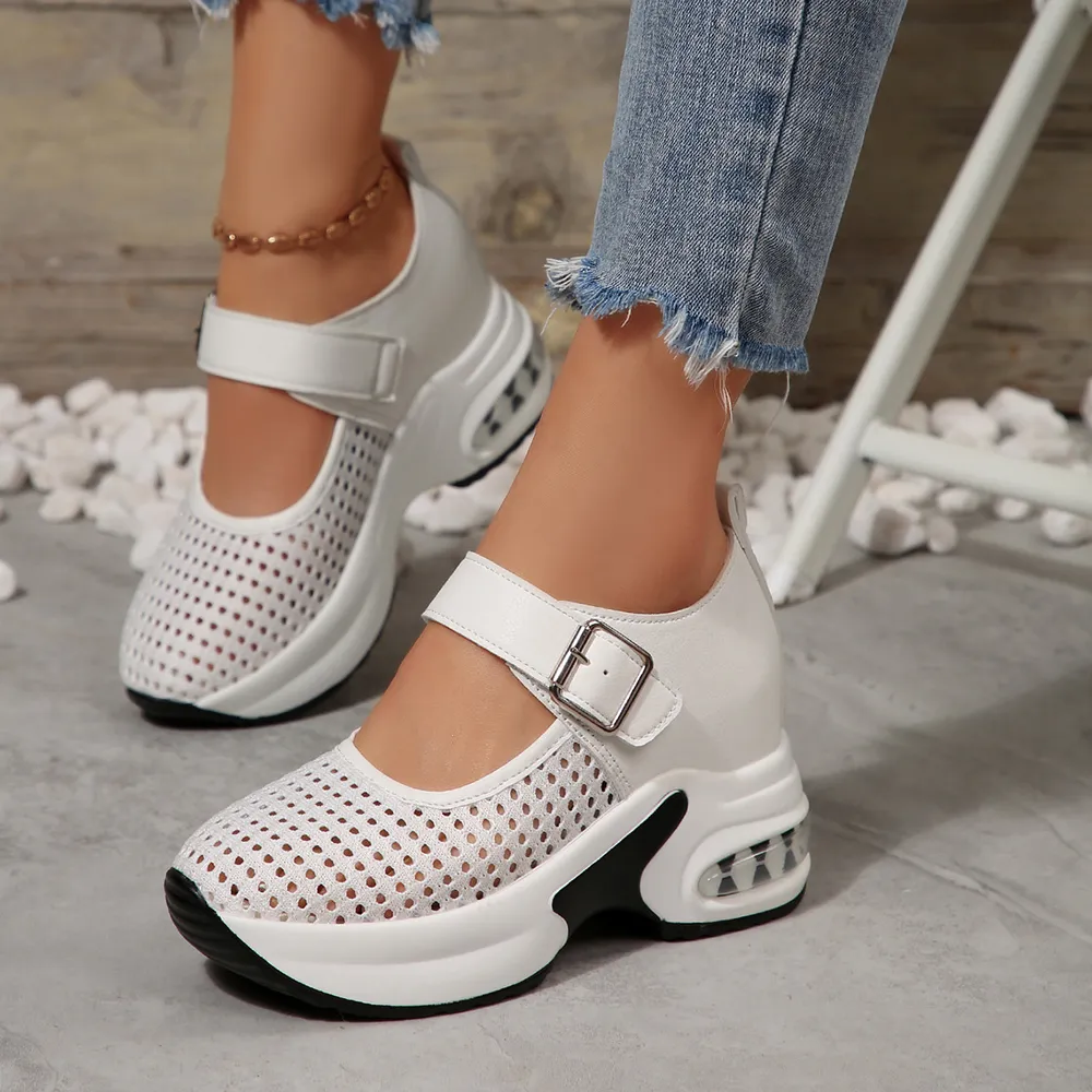 Breathable Mesh Platform Sneakers, image 3