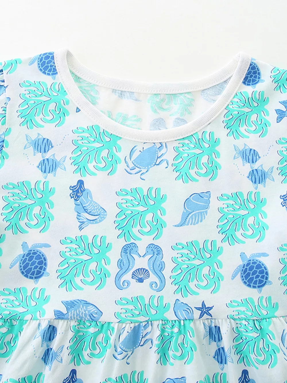 Children's Ocean Print Casual Summer Dress, image 2