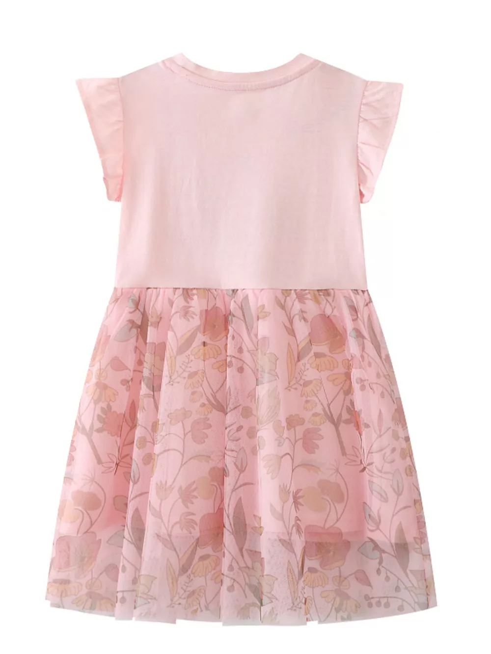 Children's Unicorn Applique Floral Mesh Dress, image 3